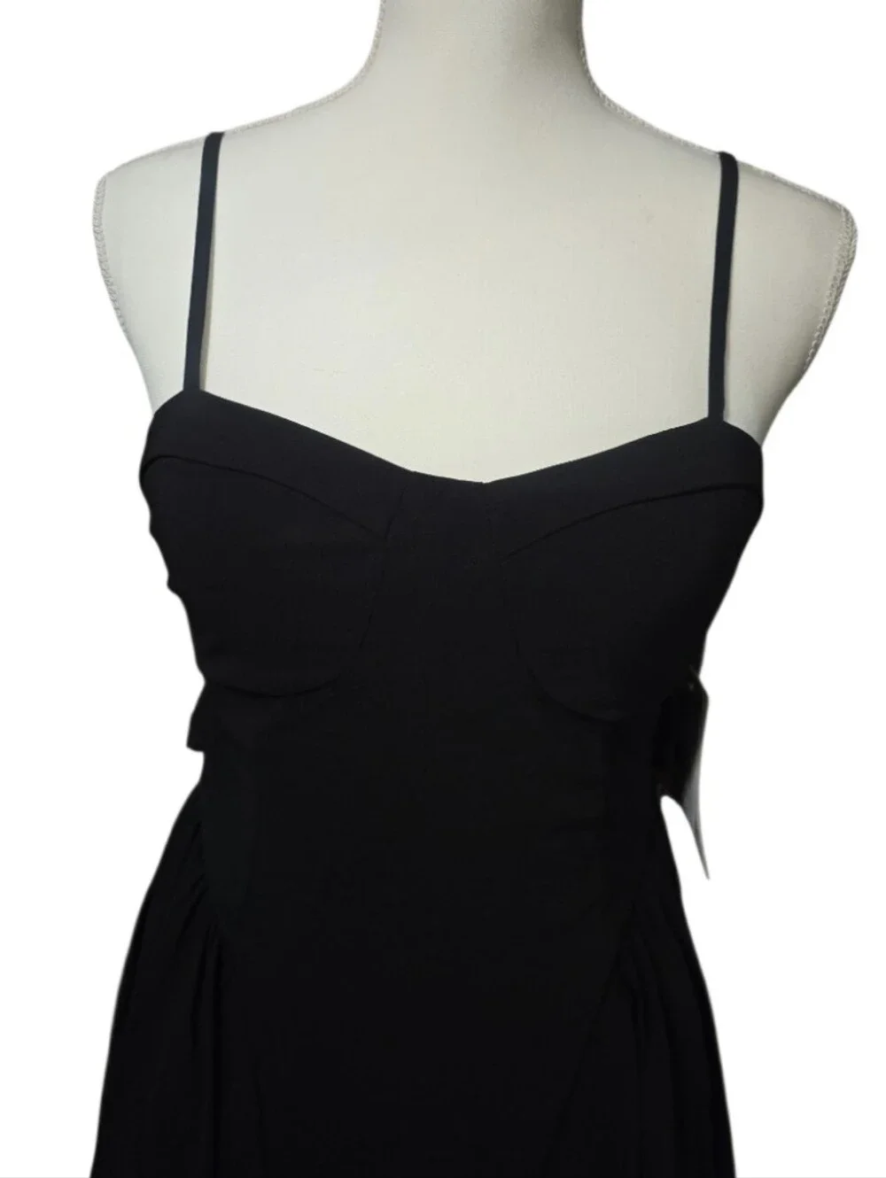 Fit-and-Flare Black Circle Skirt with Spaghetti Straps